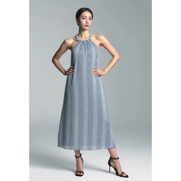 Sundance | Dresses | Sundance Midi Dress Women Xs Blue Eyelet Embroidered  Halter Boho Cottagecore | Poshmark